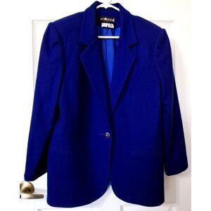 Sag Harbor 10P Royal Blue Wool Blazer Single-Breasted Office Academia Classic